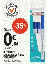 E.Leclerc Esquisse - 4 feutres effacables à sec offre