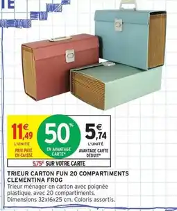Intermarché Express Trieur carton fun 20 compartiments clementina frog offre
