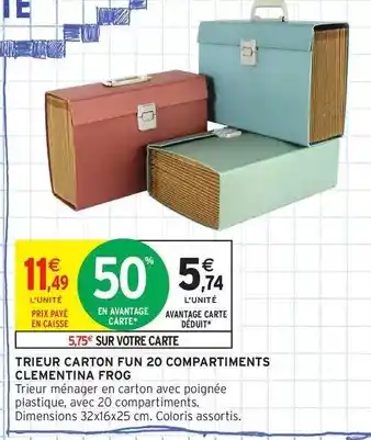Intermarché Express Trieur carton fun 20 compartiments clementina frog offre