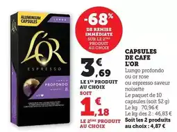 U Express L'or - capsules de cafe offre