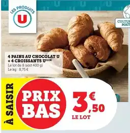 U Express U - 4 pains au chocolat +4 croissants offre