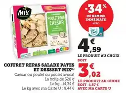 Hyper U Mix buffet - coffret repas salade pates et dessert offre