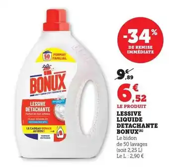 Hyper U Bonux - lessive liquide detachante offre