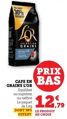 Hyper U L'or - cafe en grains offre