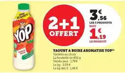 Hyper U Yoplait - yaourt a boire aromatise yop offre