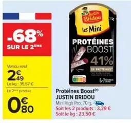 Cora x Carrefour JUSTIN BRIDOU Protéines Boost offre