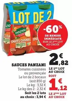 Hyper U Panzani - sauces offre
