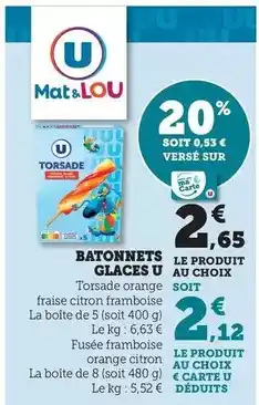 Hyper U U - batonnets glaces offre
