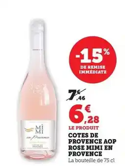 Hyper U Mimi en provence - cotes de provence aop rose offre