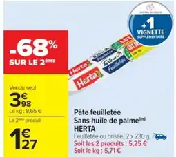 Cora x Carrefour HERTA Sans huile de palme offre