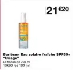 Monoprix Uriage - bariesun eau solaire fraîche spf50+ offre