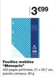 Monoprix Monoprix - feuilles mobiles offre