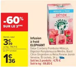 Cora x Carrefour ELEPHANT Infusion à froid offre