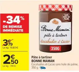 Cora x Carrefour BONNE MAMAN Pâte à tartiner offre