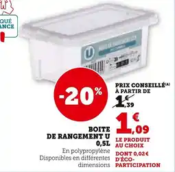 Super U Boite de rangement u offre