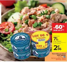 Cora x Carrefour PETIT NAVIRE Thon entier au naturel offre
