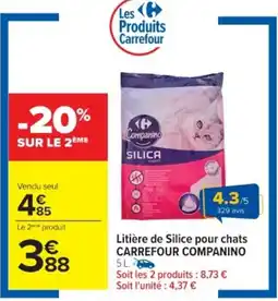 Cora x Carrefour Litière de silice pour chats carrefour companino offre