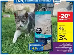 Cora x Carrefour Litière hygiène non agglomerante carrefour companino offre