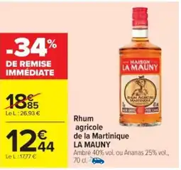 Cora x Carrefour LA MAUNY Rhum agricole de la Martinique offre