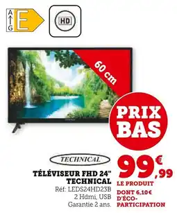 Super U Téléviseur fhd 24" technical offre