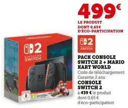 Super U Pack console switch 2 + mario kart world / console switch 2 offre