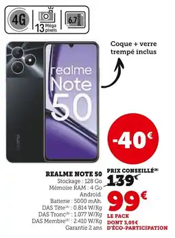 Super U Realme Note 50 offre