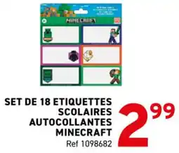 Trafic Set de 18 etiquettes scolaires autocollantes minecraft offre