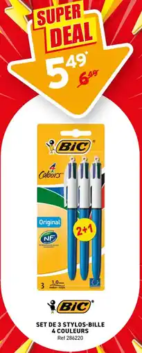 Trafic Set de 3 stylos-bille 4 couleurs offre