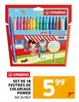 Trafic Stabilo set de 18 feutres de coloriage power offre