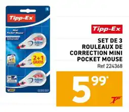 Trafic Tipp-Ex set de 3 rouleaux de correction mini pocket mouse offre