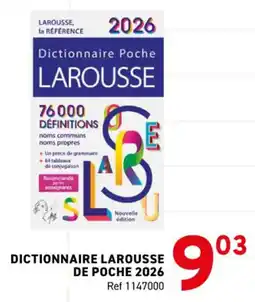 Trafic Dictionnaire larousse de poche 2026 offre