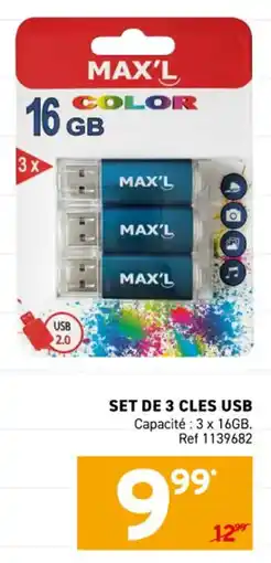 Trafic Set de 3 cles USB offre