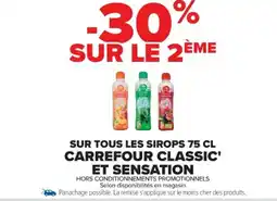 Cora x Carrefour Sur tous les sirops 75 cl carrefour classic' et sensation offre