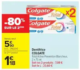 Cora x Carrefour COLGATE Dentifrice offre