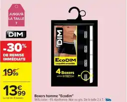 Cora x Carrefour DIM Boxers homme "Ecodim" offre