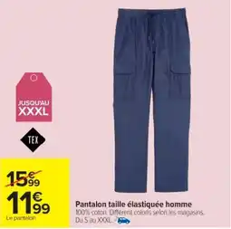 Cora x Carrefour Pantalon taille élastiquée homme offre