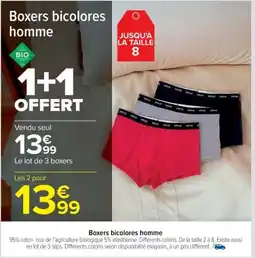 Cora x Carrefour Boxers bicolores homme offre