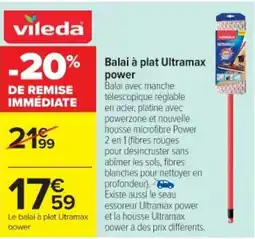 Cora x Carrefour VILEDA Balai à plat Ultramax power offre