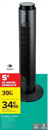 Cora x Carrefour Ventilateur colonne offre
