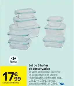 Cora x Carrefour Lot de 8 boîtes de conservation offre