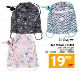 Trafic Sac de gym kipling offre