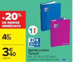 Cora x Carrefour Agenda scolaire "School" offre