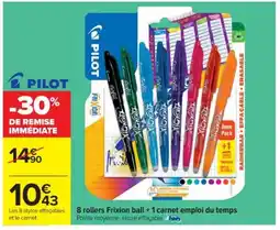 Cora x Carrefour 8 rollers Frixion ball + 1 carnet emploi du temps offre