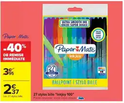 Cora x Carrefour 27 stylos bille "Inkjoy 100" offre