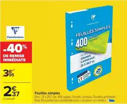 Cora x Carrefour Feuilles simples offre