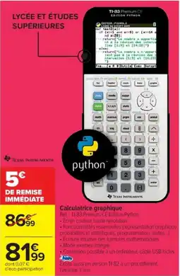 Cora x Carrefour Calculatrice graphique offre