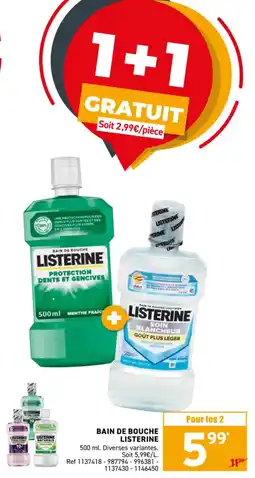 Trafic Bain de bouche listerine offre