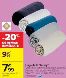 Cora x Carrefour Linge de lit "Jersey" offre