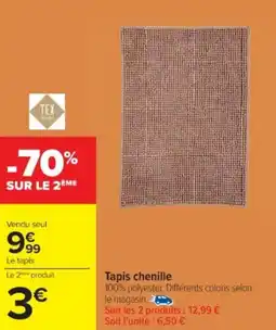 Cora x Carrefour Tapis chenille offre