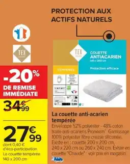 Cora x Carrefour La couette anti-acarien tempérée offre